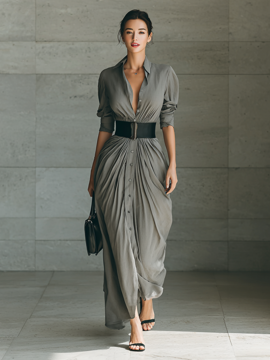 Zoe - Vestido Maxi Plisado