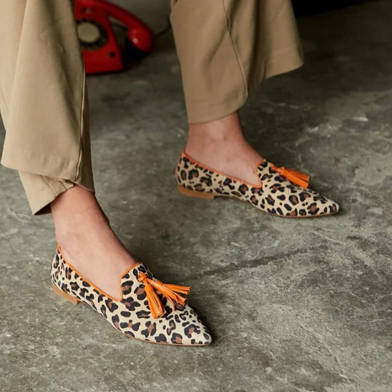 Nerina - Mocasines Penny con Estampado de Leopardo