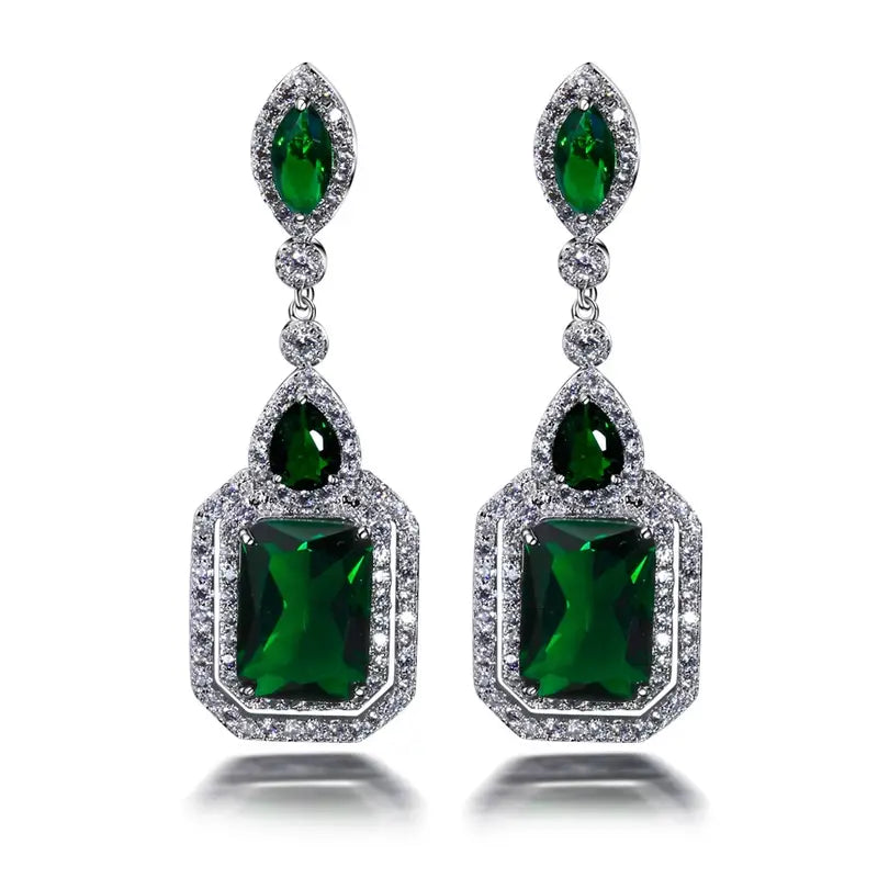 Sandra - Pendientes Clarion Verdancia | Oro Blanco