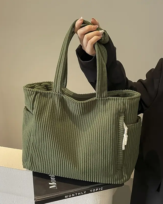 Alejandra - Bolso Tote Acanalado con Detalle de Cordón