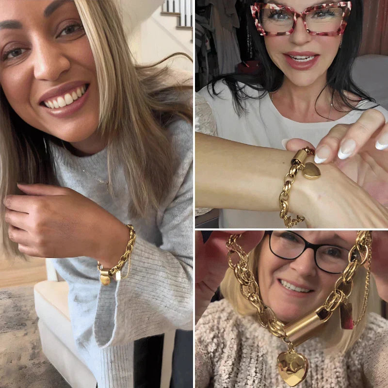 Guadalupe - Pulsera con Dije de Corazón Dorado
