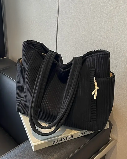 Alejandra - Bolso Tote Acanalado con Detalle de Cordón