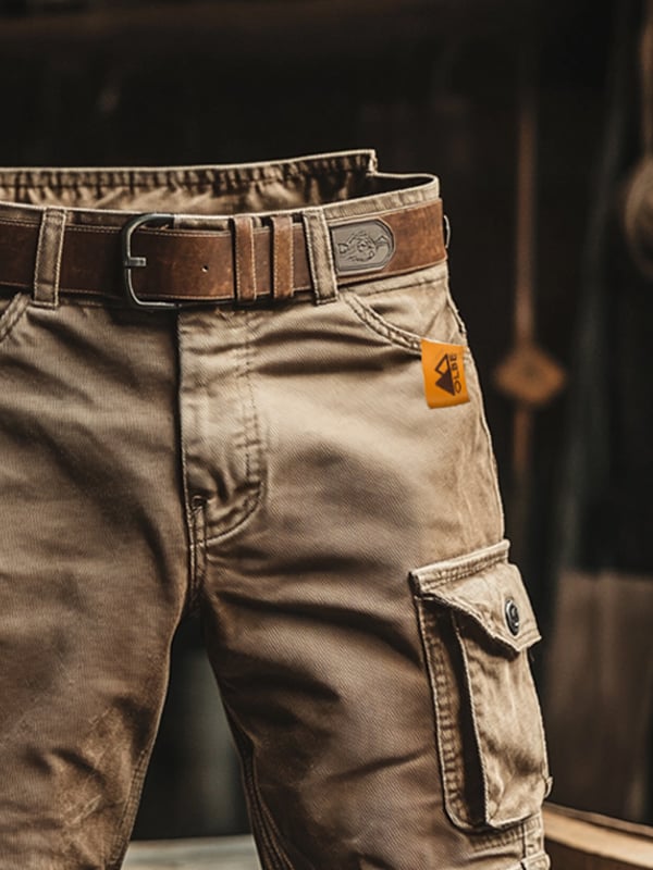 Marcos - Short Cargo Retro con Múltiples Bolsillos