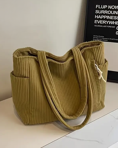 Alejandra - Bolso Tote Acanalado con Detalle de Cordón