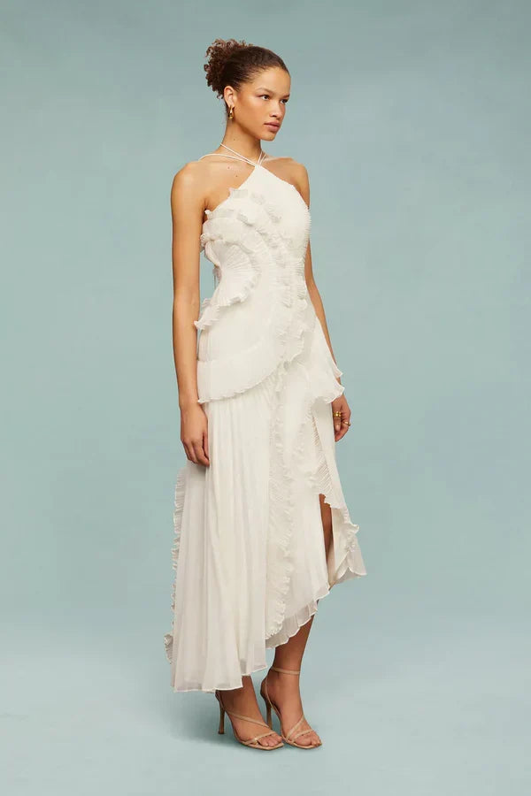 Paula - Vestido con Volantes en Espiral