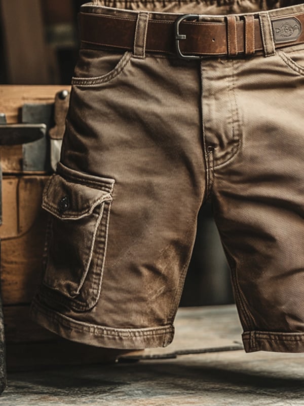 Marcos - Short Cargo Retro con Múltiples Bolsillos