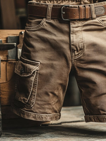 Marcos - Short Cargo Retro con Múltiples Bolsillos
