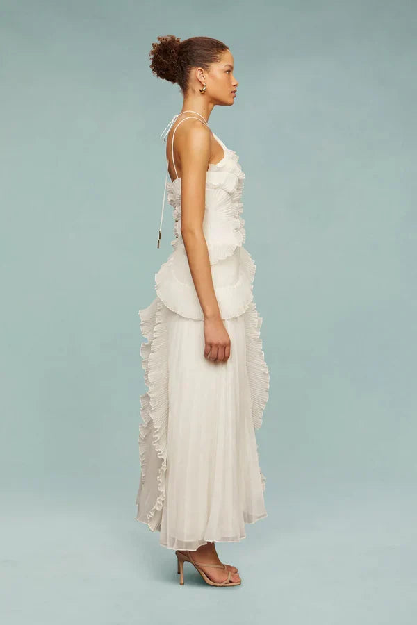 Paula - Vestido con Volantes en Espiral