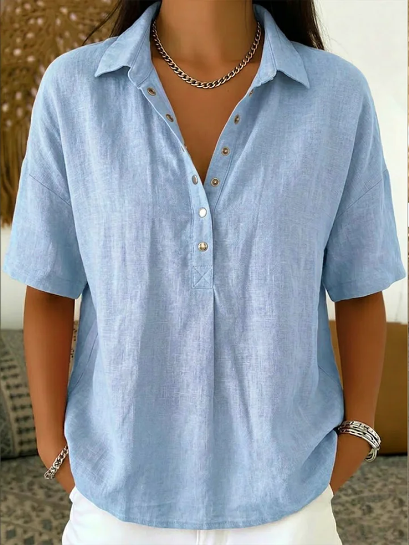Tessa - Blusa con Cuello y Detalle de Botones