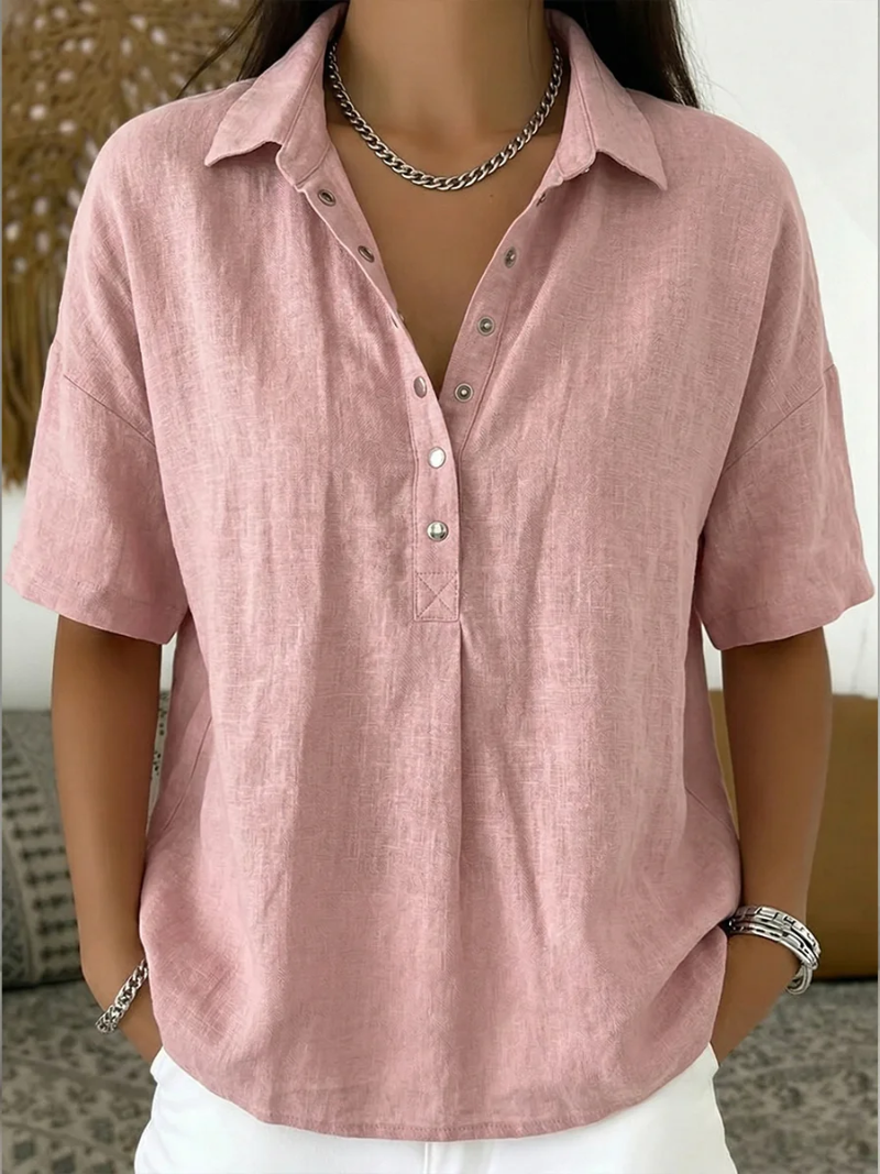 Tessa - Blusa con Cuello y Detalle de Botones
