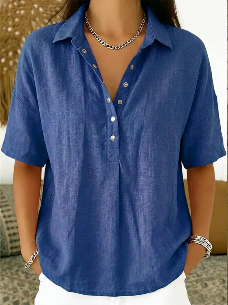 Tessa - Blusa con Cuello y Detalle de Botones