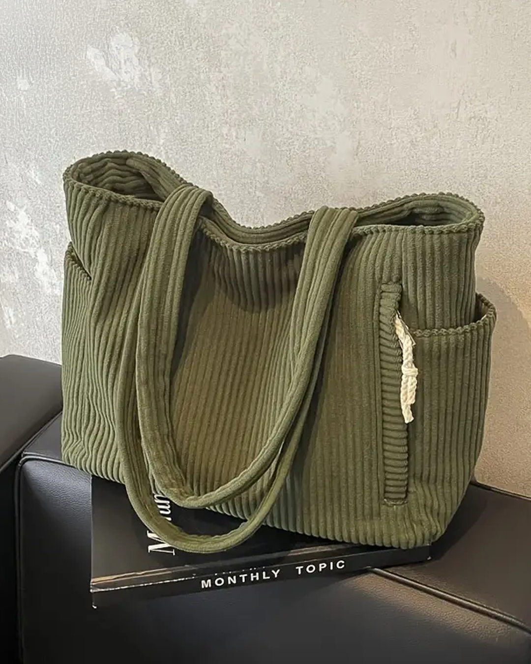Alejandra - Bolso Tote Acanalado con Detalle de Cordón