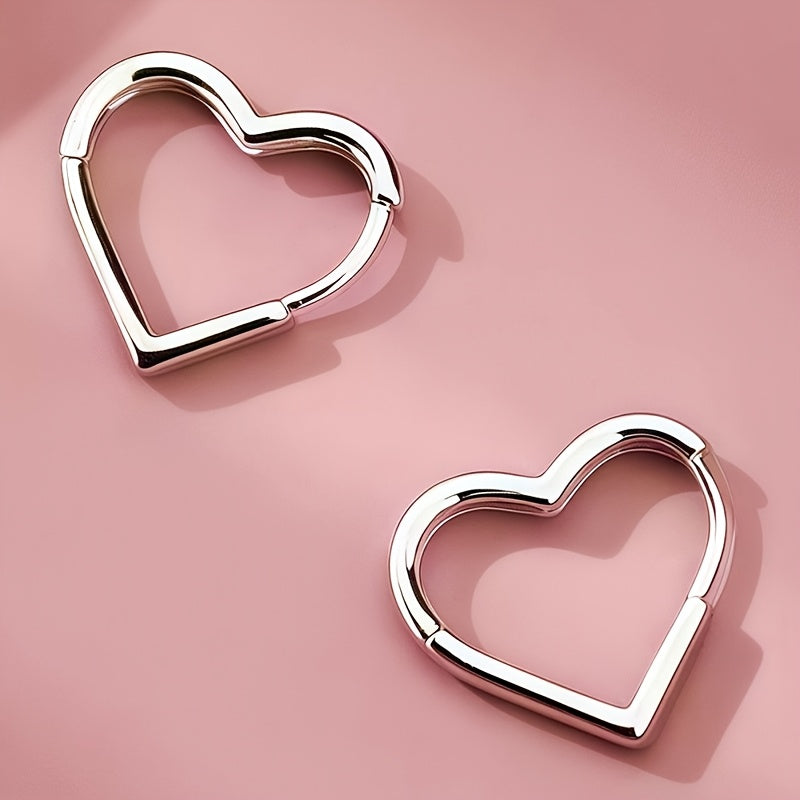 Pilar - Pendientes Dorados en Forma de Corazón de Acero Inoxidable