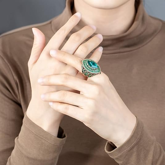 Raquel - Anillo Regente de Esmeralda | Dorado