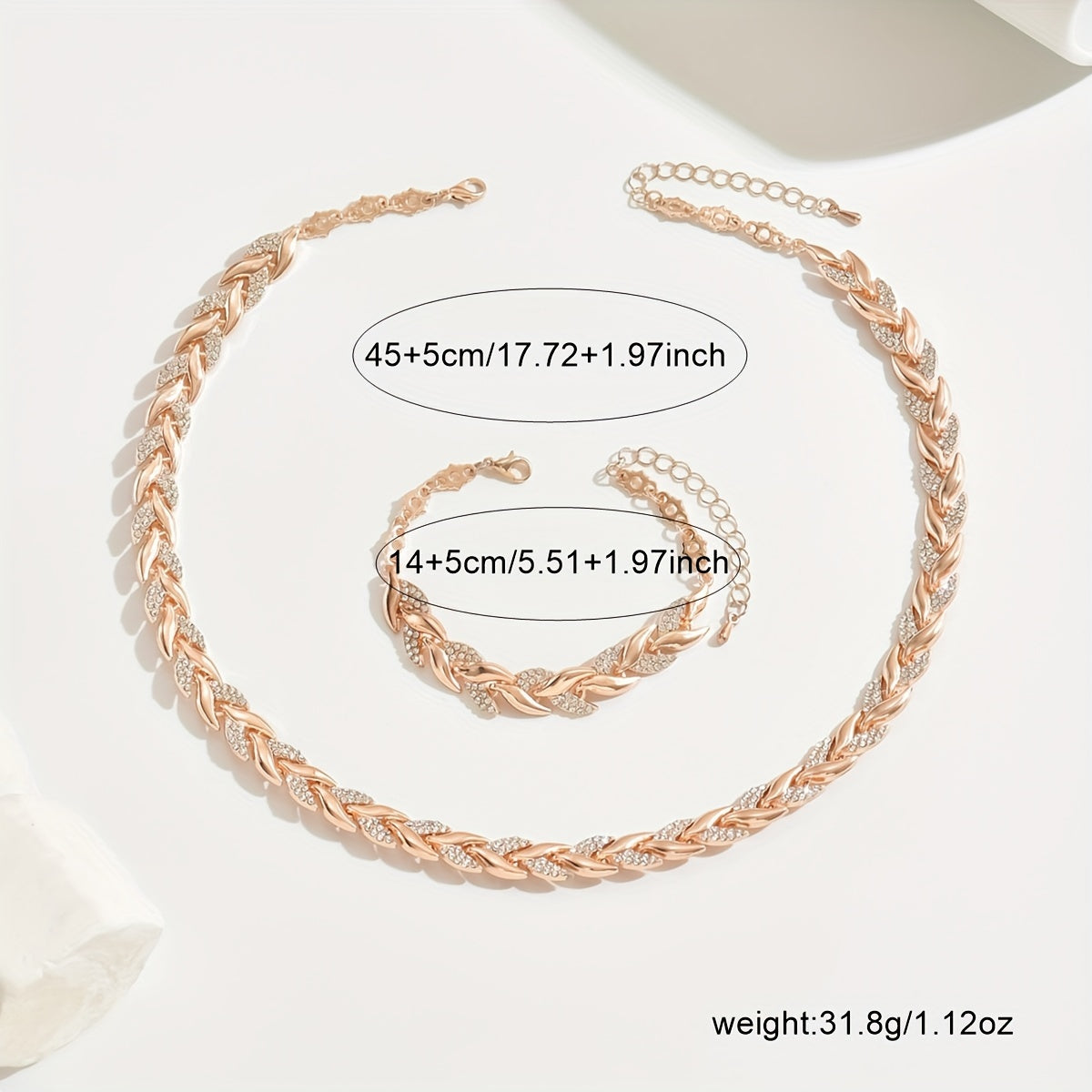 Berta - Set de Joyas de Espiga con Cristales