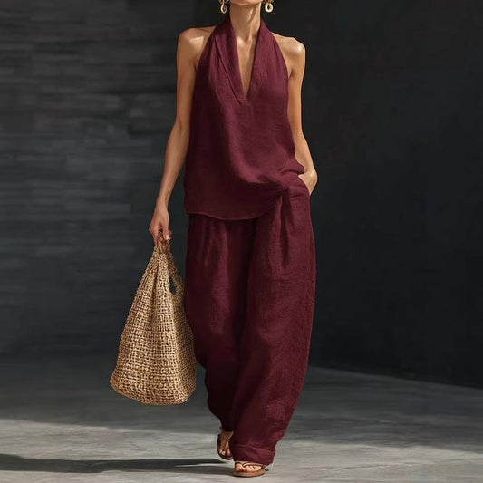Ainhoa - Conjunto de Dos Piezas con Textura de Lino
