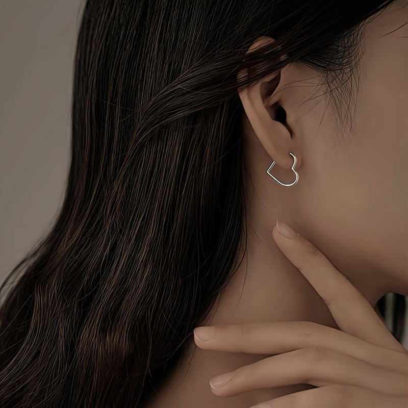 Pilar - Pendientes Dorados en Forma de Corazón de Acero Inoxidable
