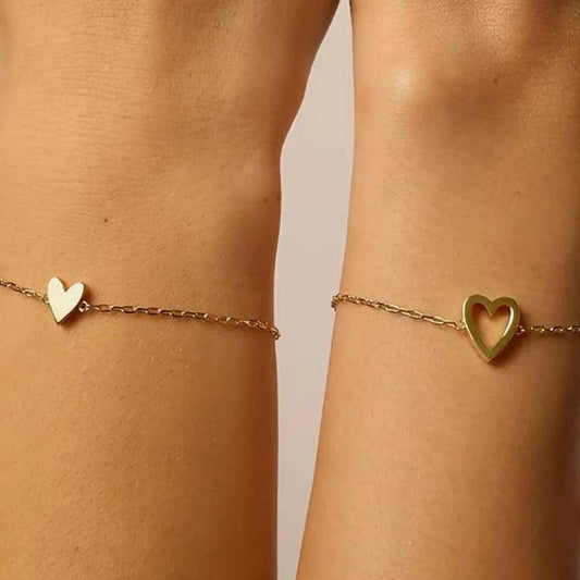 Natalia - Bracelet de cœurs assorti