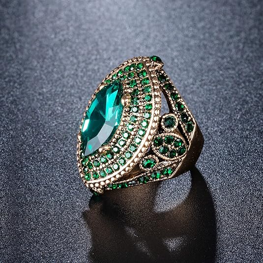 Raquel - Anillo Regente de Esmeralda | Dorado