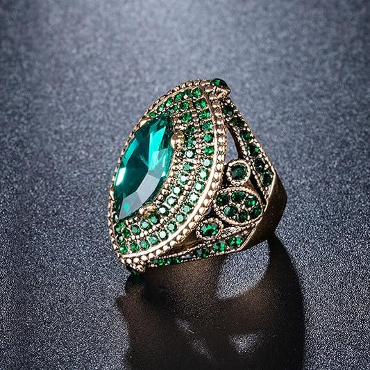 Raquel - Anillo Regente de Esmeralda | Dorado