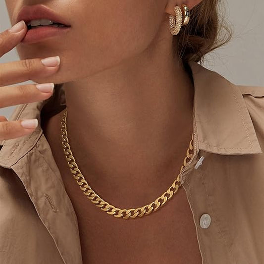 Leonor - Collar Chunky con Eslabones Cubanos