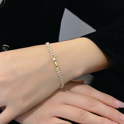 Estefanía - Brazalete Tenis Dorado