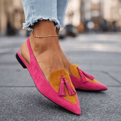 Elena - Sandalias Artesanales con Tiras y Borlas