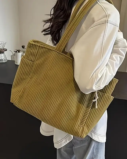 Alejandra - Bolso Tote Acanalado con Detalle de Cordón