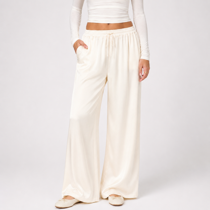 Isabel - Pantalón Satén de Pierna Ancha