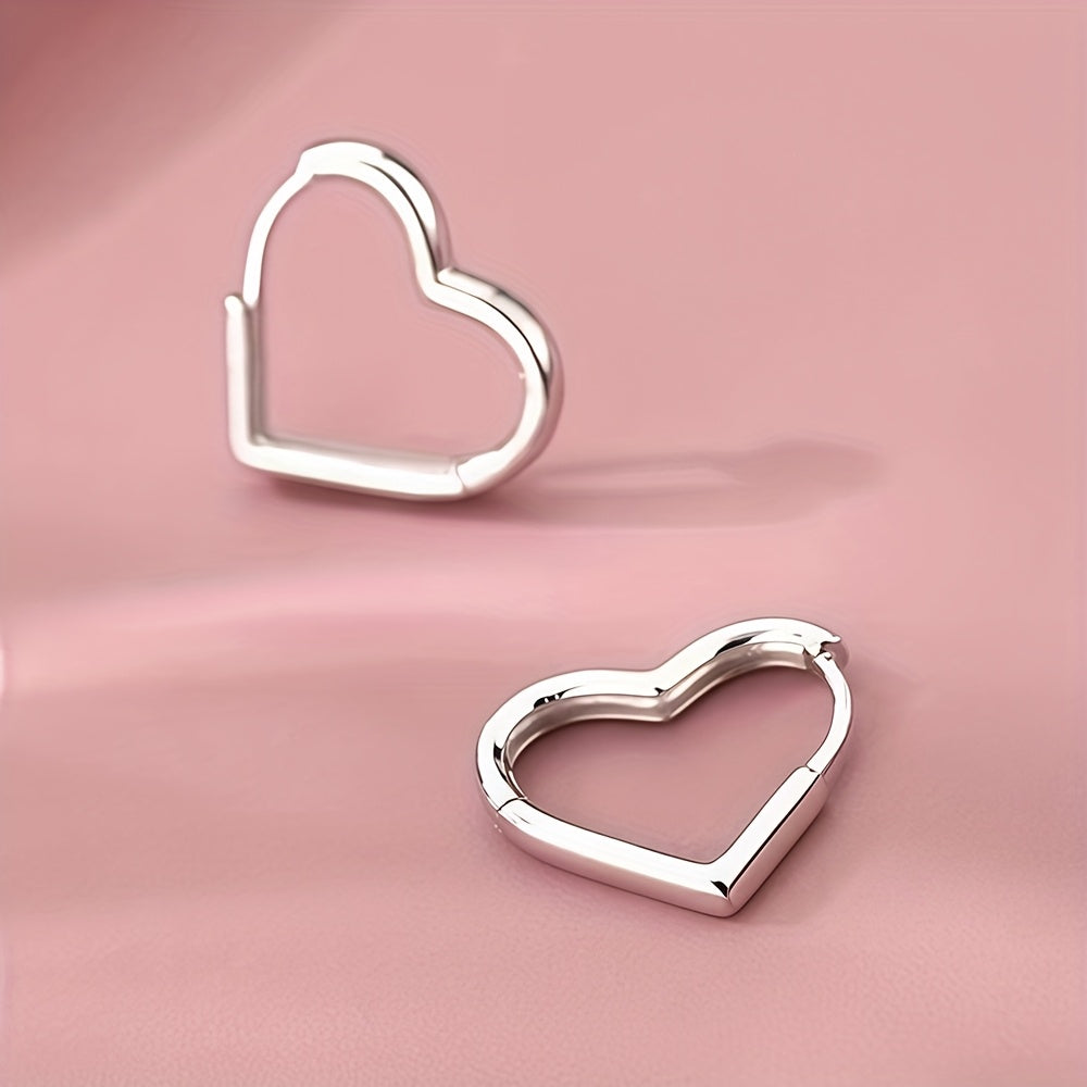 Pilar - Pendientes Dorados en Forma de Corazón de Acero Inoxidable