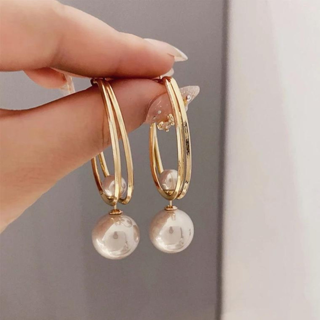 Vintage Gold - Pendientes de Perla