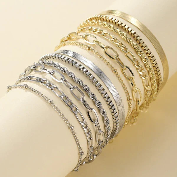 Emilia - Set de Pulseras de 5 Piezas en Oro