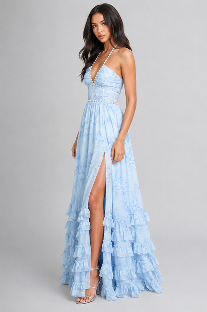 Carla - Vestido Maxi Chic de Estilo Floral Vintage