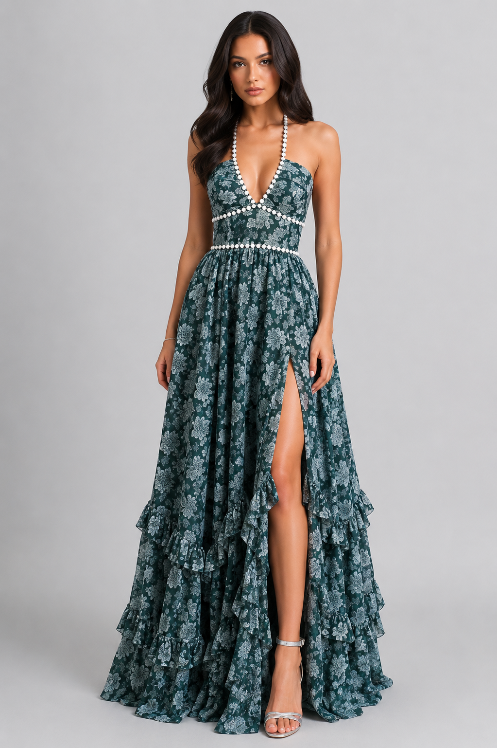 Carla - Vestido Maxi Chic de Estilo Floral Vintage
