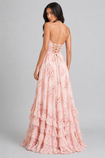 Carla - Vestido Maxi Chic de Estilo Floral Vintage
