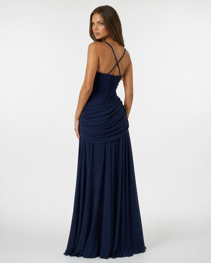 Aitana - Vestido Maxi con Escote Cuadrado Fruncido