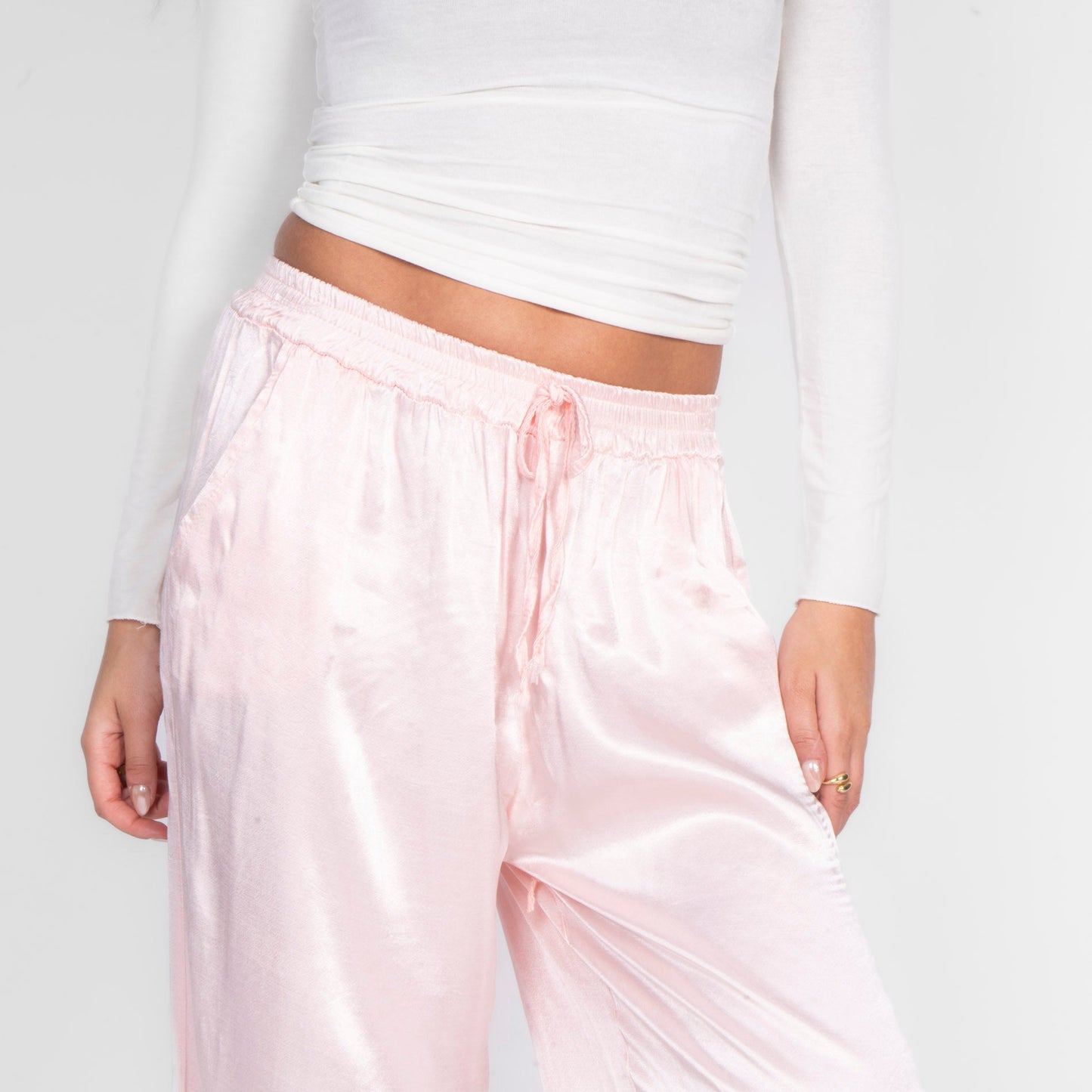 Isabel - Pantalón Satén de Pierna Ancha