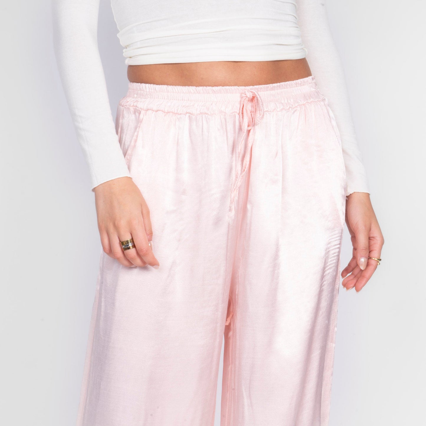 Isabel - Pantalón Satén de Pierna Ancha