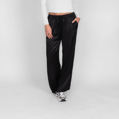 Isabel - Pantalón Satén de Pierna Ancha