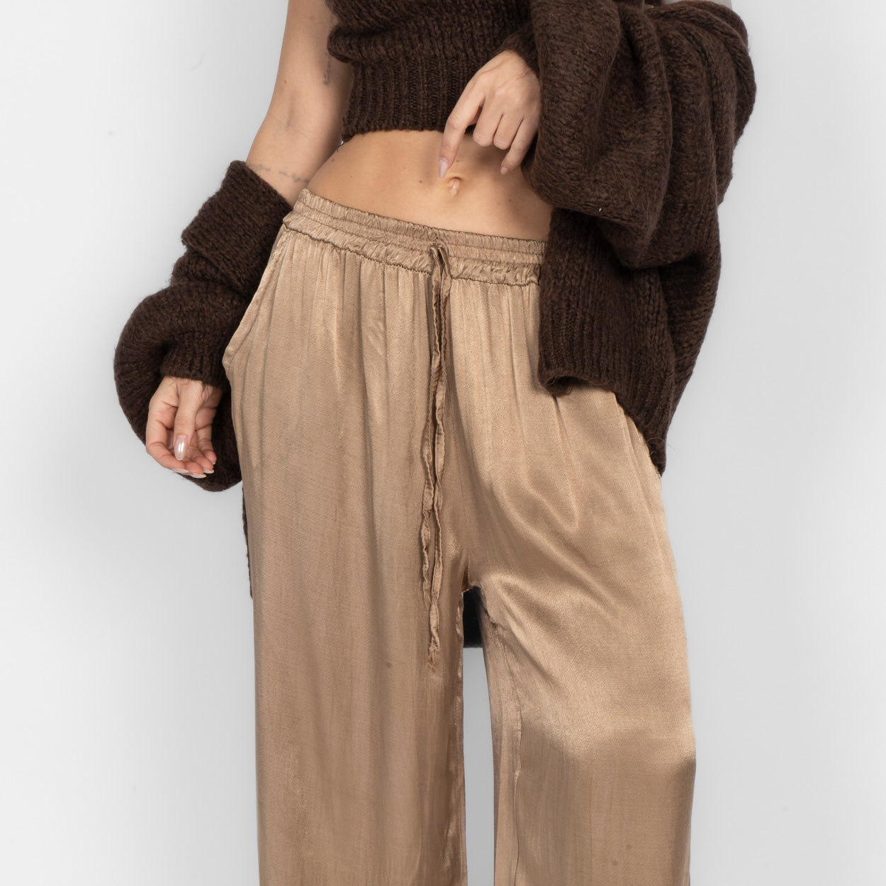 Isabel - Pantalón Satén de Pierna Ancha