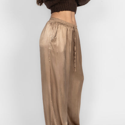 Isabel - Pantalón Satén de Pierna Ancha