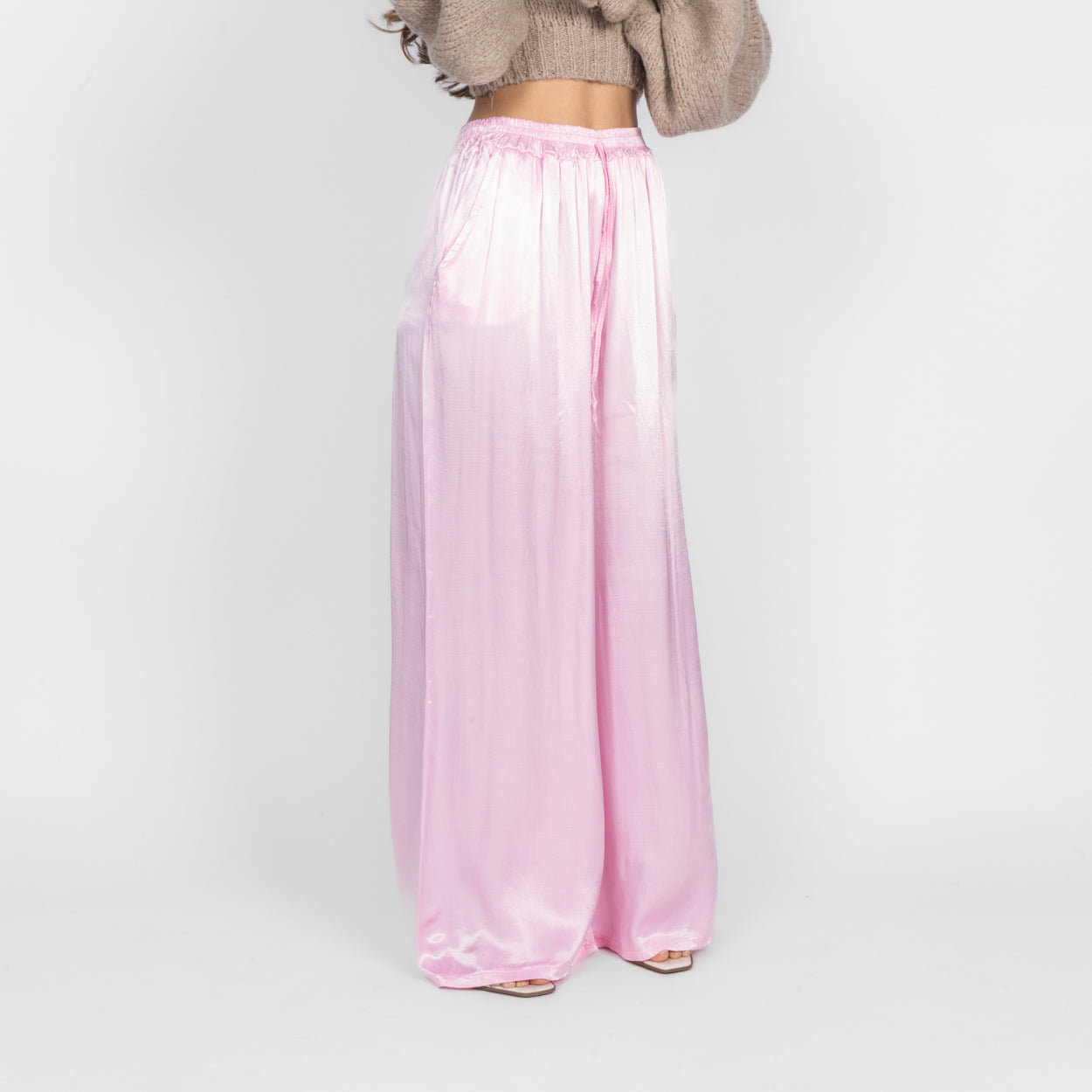 Isabel - Pantalón Satén de Pierna Ancha