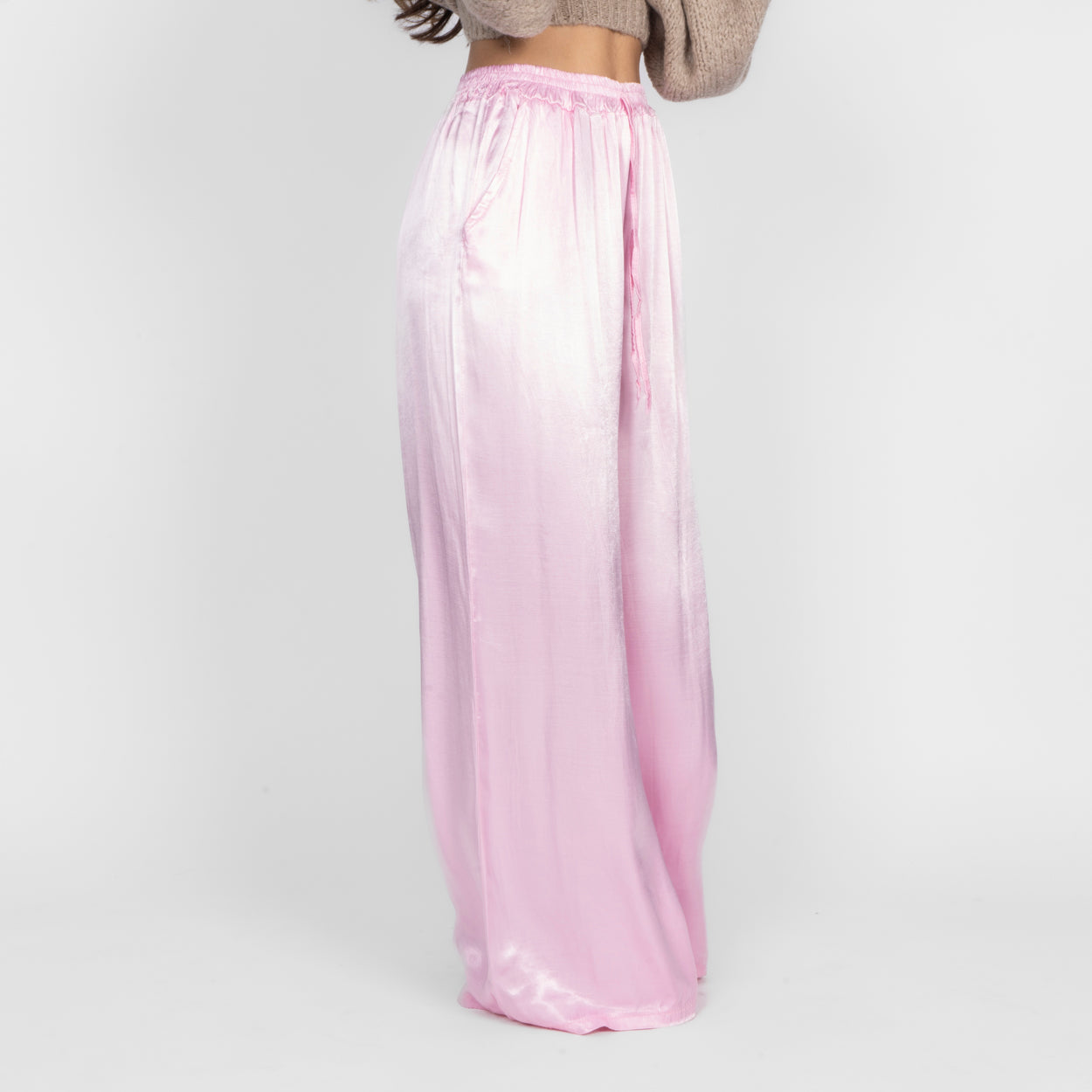 Isabel - Pantalón Satén de Pierna Ancha