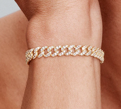 Pave - Brazalete Cubano con Circonitas