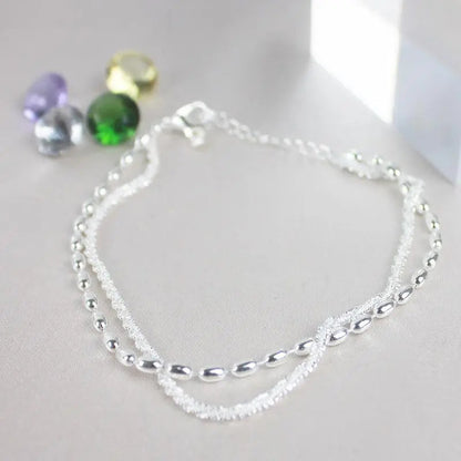 Amparo - Set de Pulseras Plateadas Elegantes con Piedras de Circonio