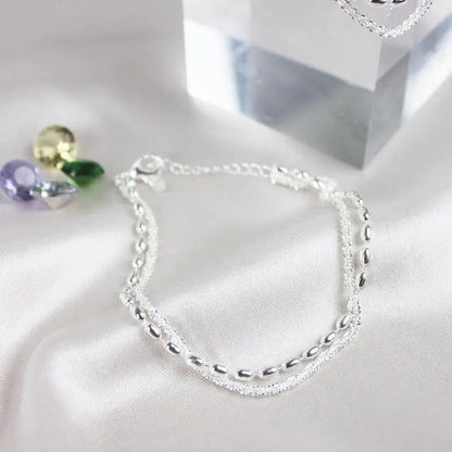 Amparo - Set de Pulseras Plateadas Elegantes con Piedras de Circonio