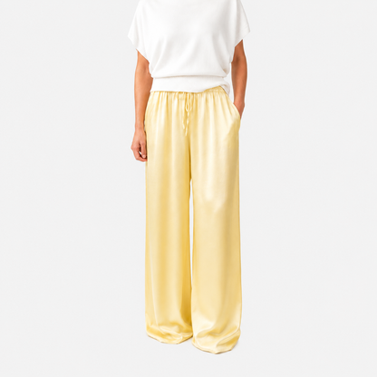 Isabel - Pantalón Satén de Pierna Ancha
