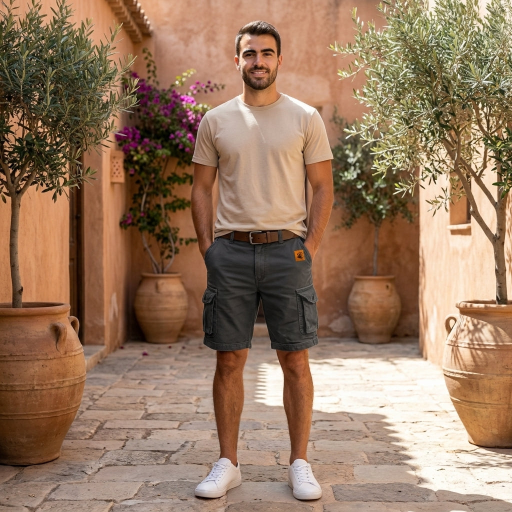 Marcos - Short Cargo Retro con Múltiples Bolsillos