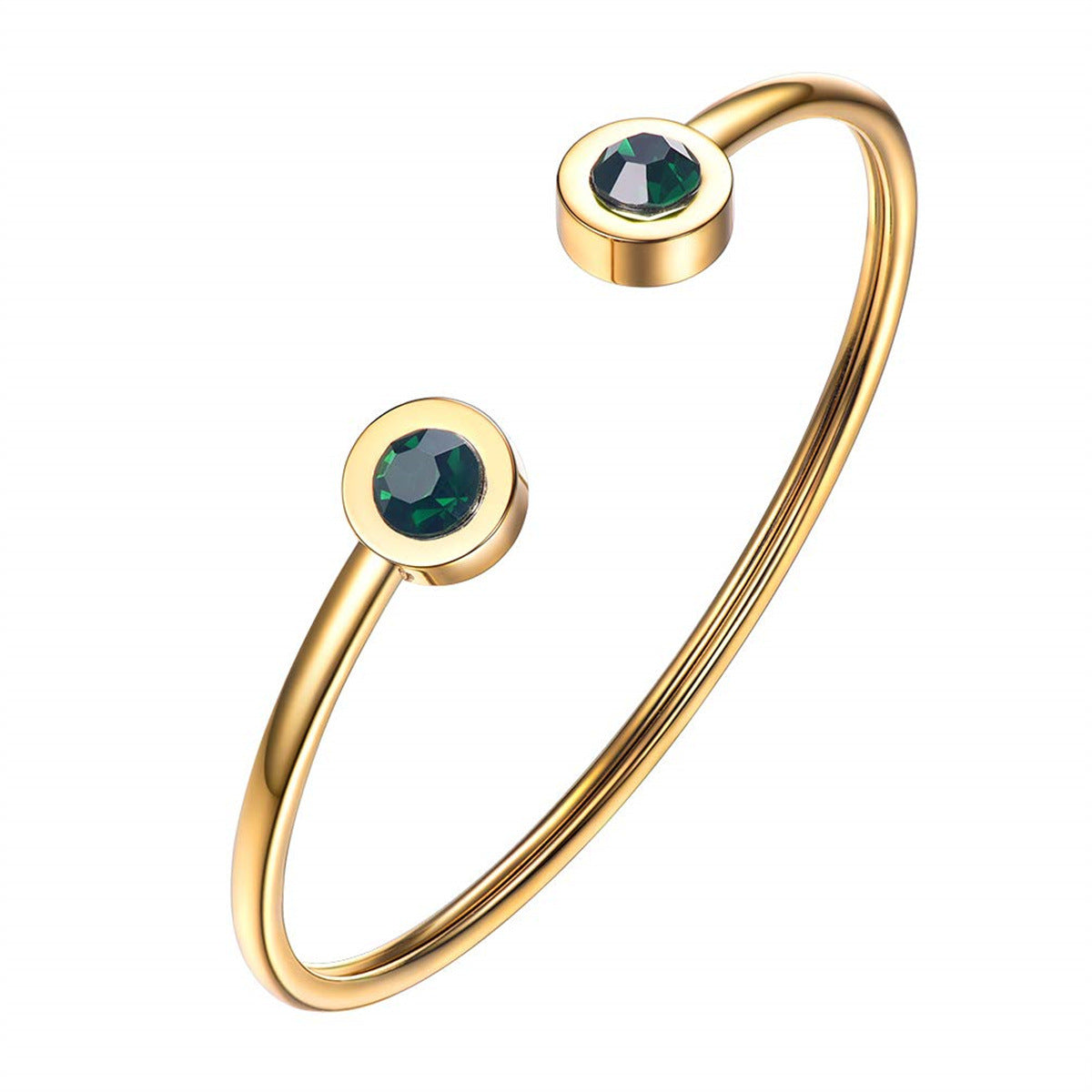 Cecilia - Brazalete Rígido Verdant | Dorado