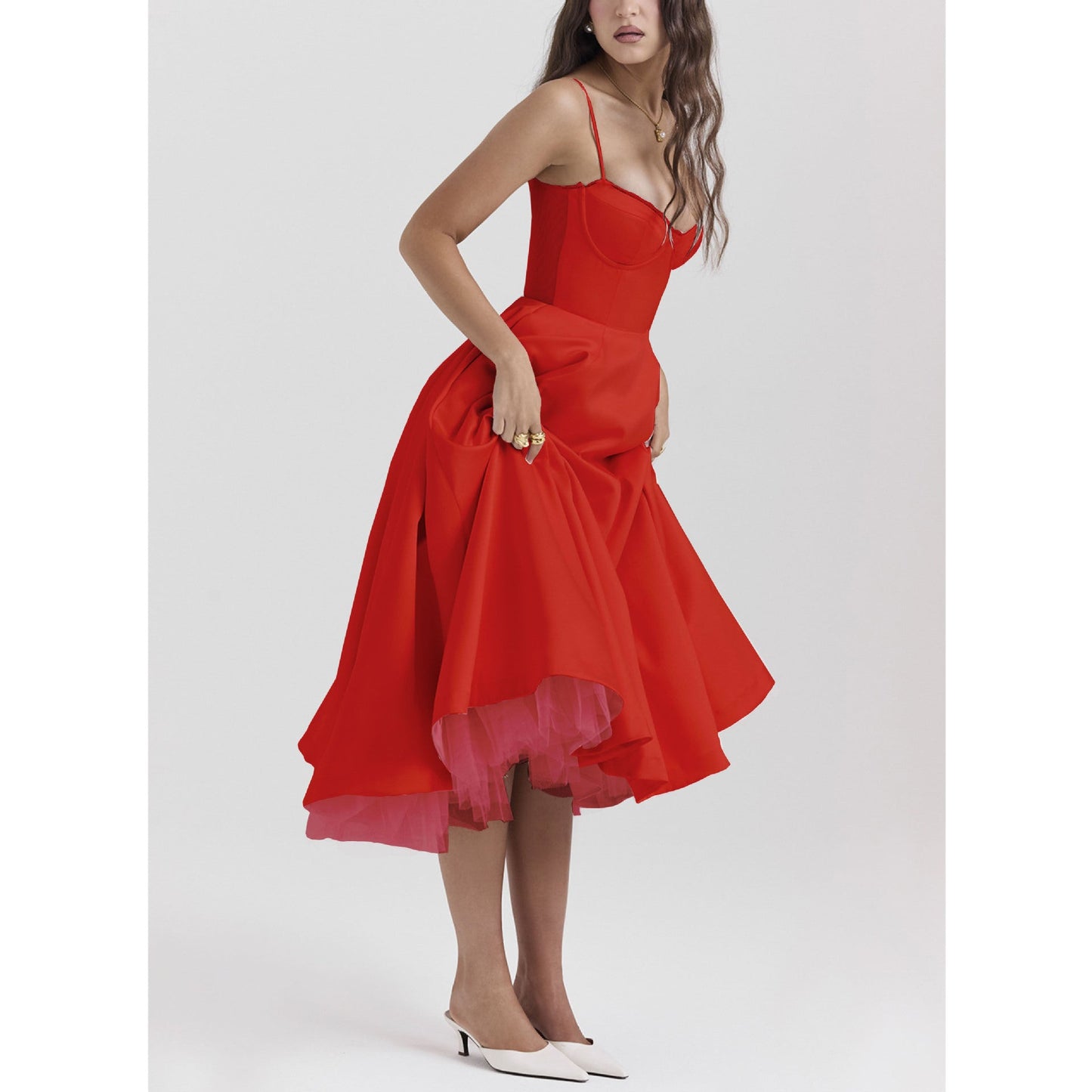 Andrea - Vestido Midi Romántico de Verano